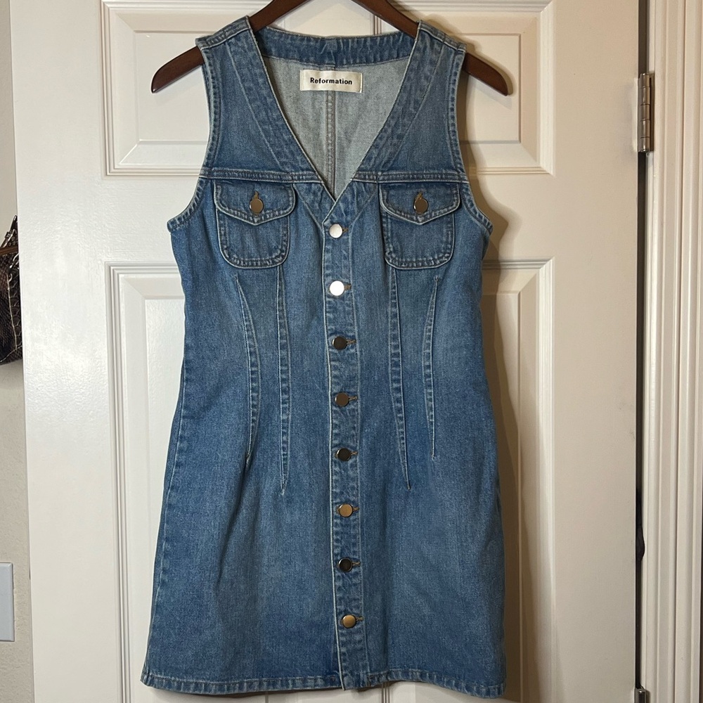 Reformation Denim  Button Up Jean Dress
